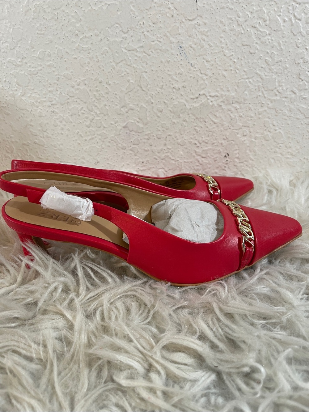 NATURALIZER Dovey Pointed Toe Slingback Pumps Heeled Red Size 6 NEW - Picture 3 of 11